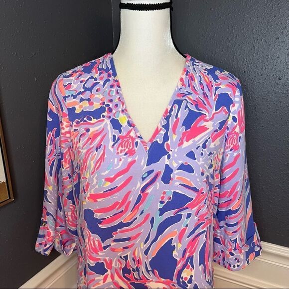 Lilly Pulitzer Arielle Dress Shrimply Chic - Picture 3 of 9